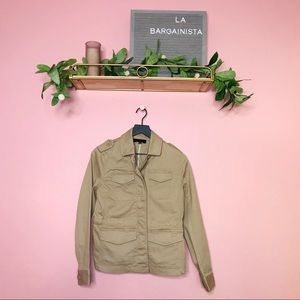 NWT Talbots Drawstring Cargo Jacket Tan Khaki